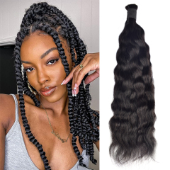 100% Human Hair Natural Black Wet And Wave Bulk Hair For Braiding