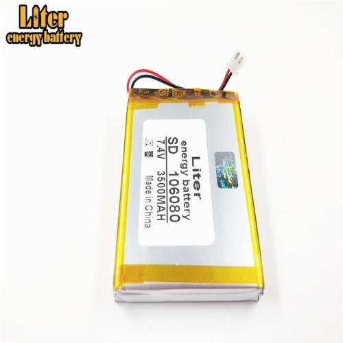 7.4V 3500mAh 106080 XH2.5/2P BIHUADE Polymer Li-ion battery for DVD player Satellite Finder Meter WS6902 WS6912 WS6909 WS6918 WS6922