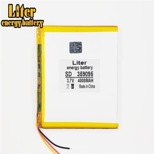 3 line  359095 3.7V 4000mAH Liter energy battery  Polymer lithium ion / Li-ion battery for tablet pc power bank cell phone