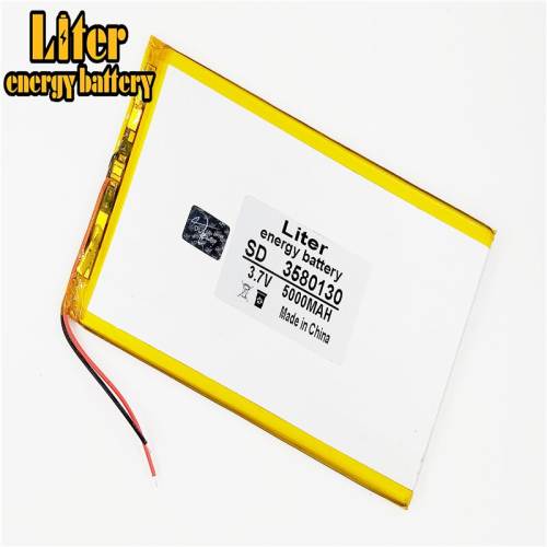 3.7V 3580130 5000mah Liter energy battery Polymer lithiumion Battery With High Quality Li-ion Tablet pc battery For  tablet PC