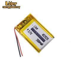 3.7 V 402028 200mah Polymer lithium ion battery CE FCC ROHS MSDS quality certification