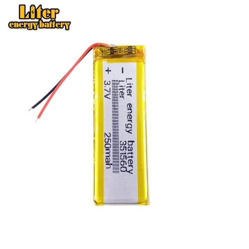 3.7v 351560 250mah Liter energy battery Lithium Shinco Shinco X6 Mp3 Recorder Camera Pen