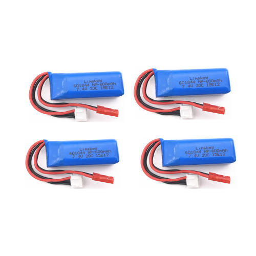 7.4V 600mAh 20c Lipo Battery and Charger Set for WLtoys K969 K979 K989 K999 P929 P939 RC Car Spare Parts 2s 7.4v 601844 Battery