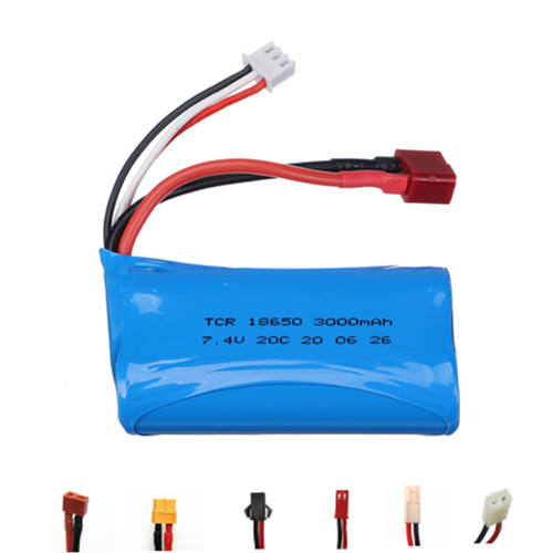 7.4V 3000mAh 18650 Lipo Batery for remote control helicopter Car boats toys parts wholesale 7.4 V 3000 mAH Lipo battery JST Plug