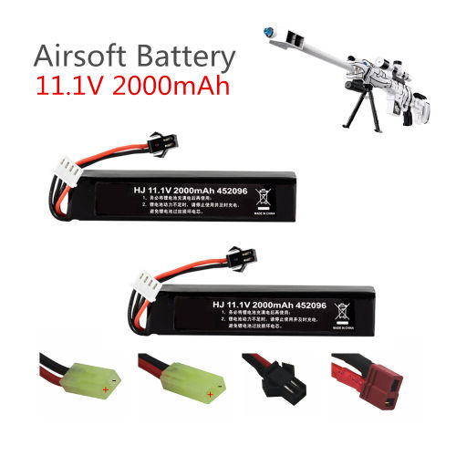 11.1v Lipo Battery for Water Gun Airsoft 11.1V 3S 2000mAh 30C 452096 battery for Airsoft BB Air Pistol Electric Toys Guns Parts
