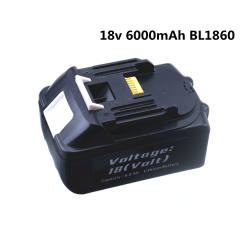 BL1860B 18V 6000mAh Replacement Battery for Makita BL1850B BL1860 BL1840 BL1815 Cordless Drill with Single Cell Balance Protect