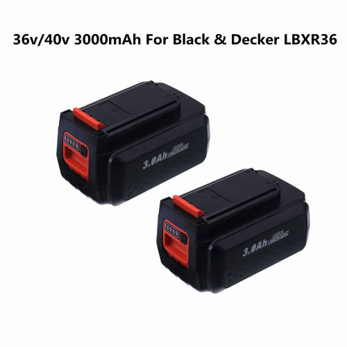 For Black & Decker 36v/40V 3000mAh Li-ion Rechargeable Power Tool Battery LBXR36 BL2036 LBX2040 LST136,LST420,LST220 L50 2pcs