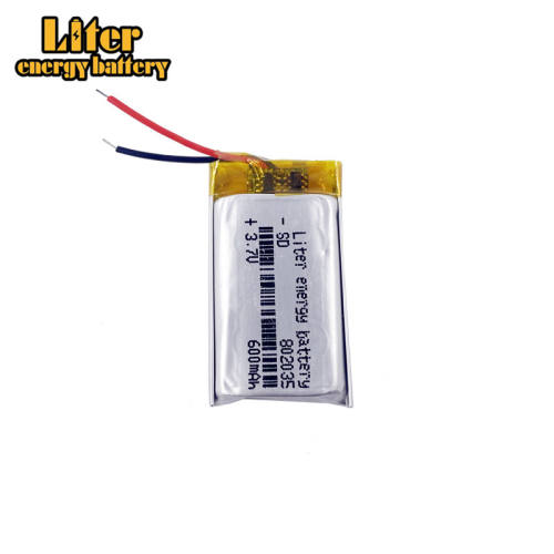 802035 3.7v 600mah lithium polymer battery 3 7V Liter energy battery for dvd GPS navigation