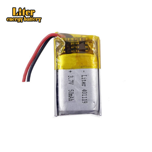 50mAh 401119 3.7V Liter energy battery rechargeable polymer lithium battery for MP3 MP4 GPS bluetooth speaker headset smart watch
