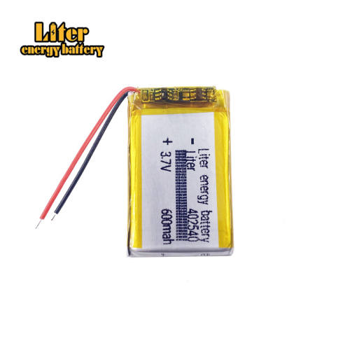 3.7V 600mAh 402540 Liter energy battery Polymer Lithium Rechargeable for MP3 GPS DVD bluetooth recorder e-book camera