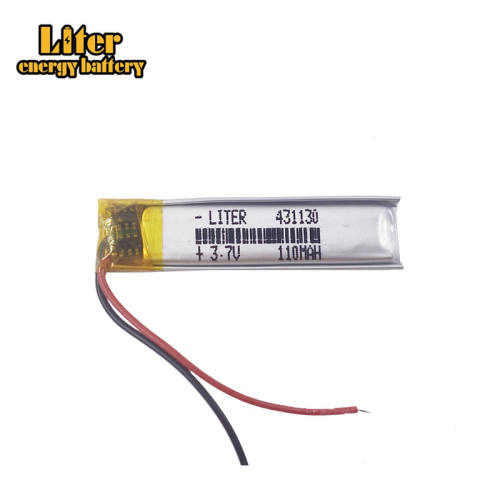 431130 3.7V 110mAh Liter energy battery lithium ion rechargable battery For MP3 DVR PEN Bluetooth DIY audio Toys