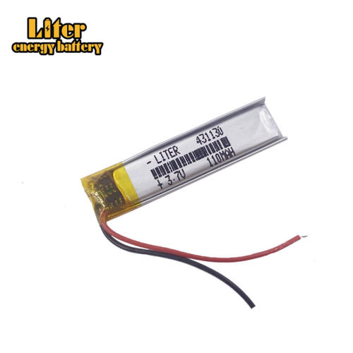 431130 3.7V 110mAh Liter energy battery lithium ion rechargable battery For MP3 DVR PEN Bluetooth DIY audio Toys
