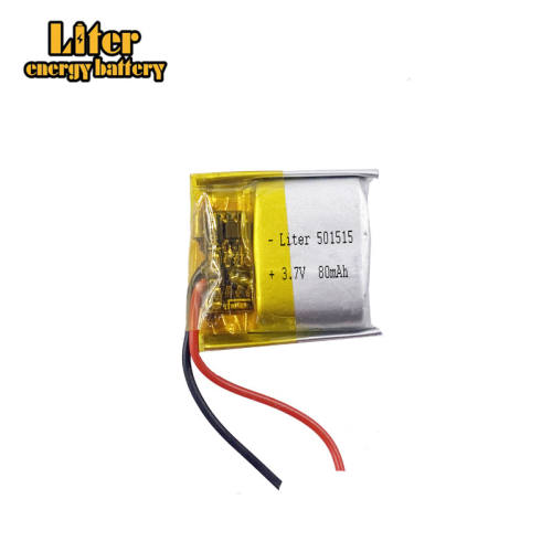 501515 80mAh 3.7v lithium polymer rechargeable battery For Bluetooth Headset Smart watch Sports bracelet mouse