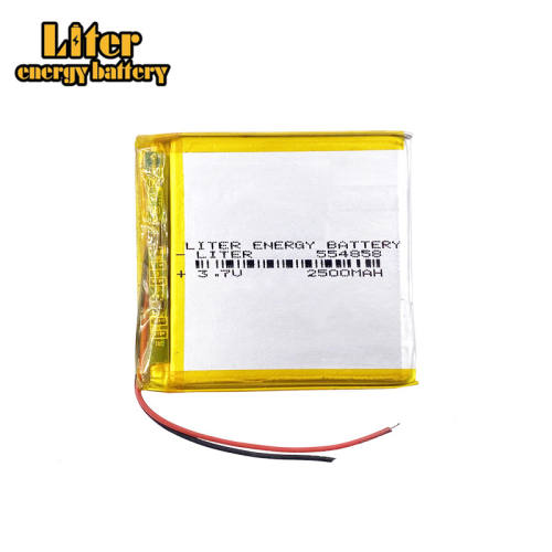 2500mAh 554858 3.7V Liter energy battery lithium polymer battery GPS mobile phone mobile power monitoring equipment
