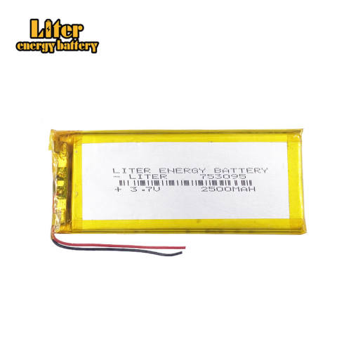 3.7V 2500MAH 753095 Liter energy battery Lithium Rechargeable Battery For GPS DVD E-book Tablet PC mobile phone power bank