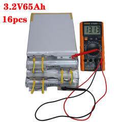 16PCS 3.2V 65Ah battery pack LiFePO4 DIY 12V260Ah 24V130Ah 48V65Ah for E-scooter RV solar Energy storage system Travel Batteries