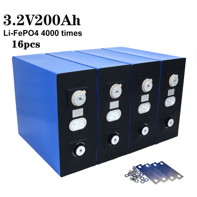 Liitokala 16PCS 3.2V 200Ah LiFePO4 battery 48V200Ah 3C Lithium Iron Phosphate battery for 16S 48V battery Yacht solar