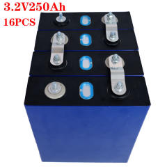 16PCS new 3.2v250ah lifepo4 rechargeable battery lithium iron phosphate solar cell 48v 250ah Not 280ah
