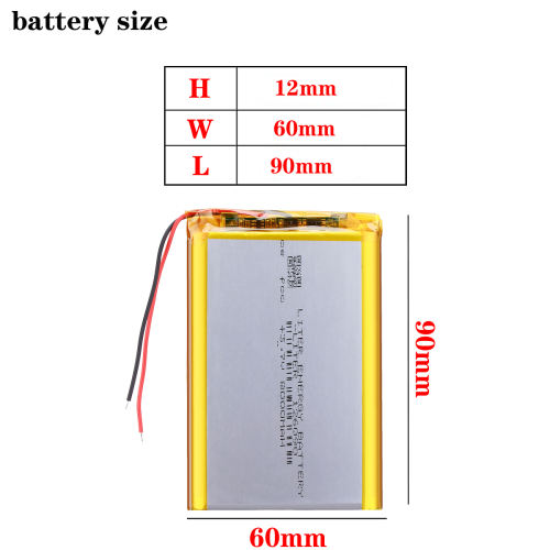 126090 3.7v 8000mAh Liter energy battery lithium ion rechargeable Polymer battery for GPS POWER BANK Tablet MID Toys