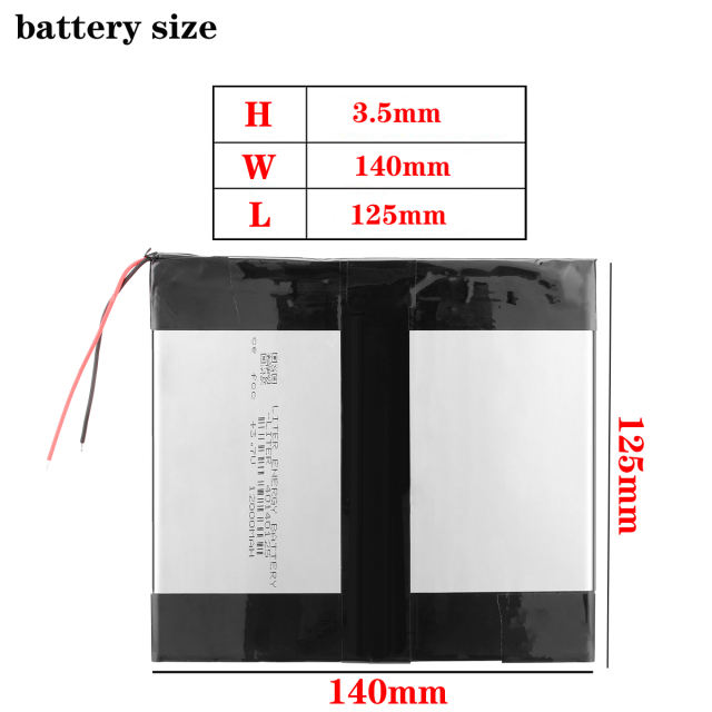 40140125 3.7V 12000mAh Rechargeable Li-Polymer Battery Liter energy battery For mobile power tablet PC