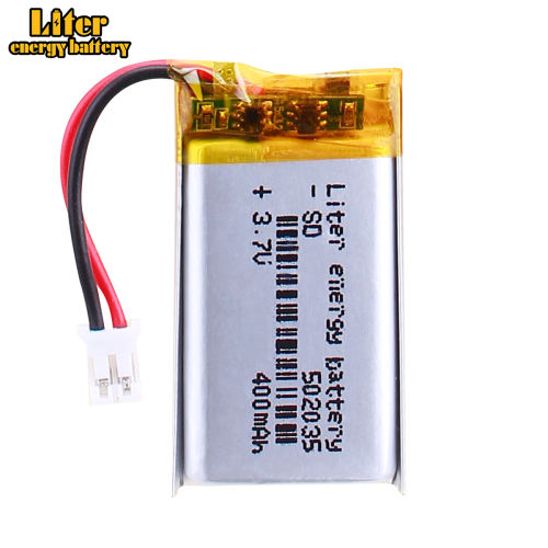 502035 3.7V 400mAh Polymer Lithium Battery Point Reading Pen Recorder Lighter Fan Container Battery With 2pin PH 2.0mm Plug