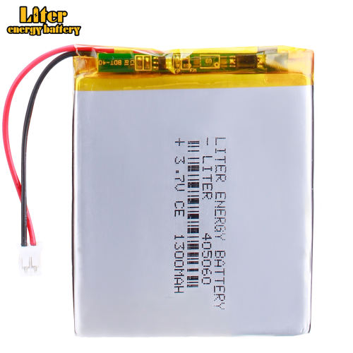 3.7V 405060 1300mah Lithium Polymer Rechargeable Battery For Tachograph Bluetooth speaker Toy LED Lamp With 2pin PH 2.0mm Plug