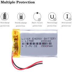 3.7V 1500mAh 103048 BIHUADE polymer Lithium Battery With PCM For Early Education Machine MP3 MP4 DVD GPS Bluetooth Headset