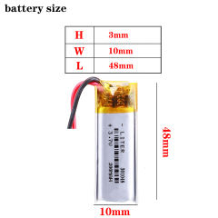 3.7V lithium polymer 301048 200MAH BIHUADE recorder steelmate Bluetooth toy point reading pen