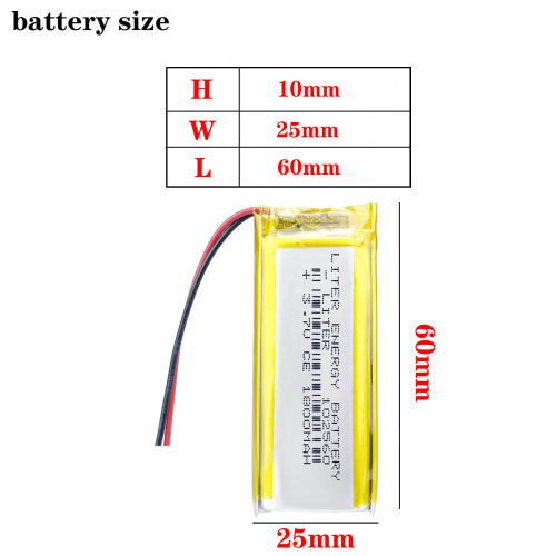 3.7V 1800mAh 102560 Lithium Polymer Rechargeable Battery Accumulator Li ion lipo cell For E-book power bank DIY Tablet PC