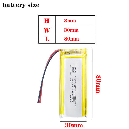 3.7V 303080 850mAh Liter energy battery polymer lithium battery Tablet PC universal mobile phone battery clip