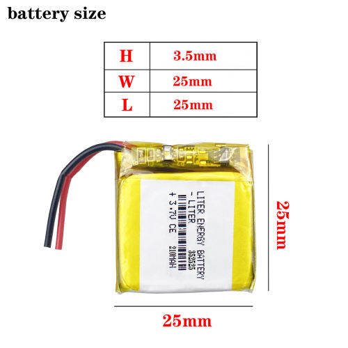 Liter energy battery 3.7V 352525 210MAH polymer lithium MP3 MP4 MP5 GPS Bluetooth small toys