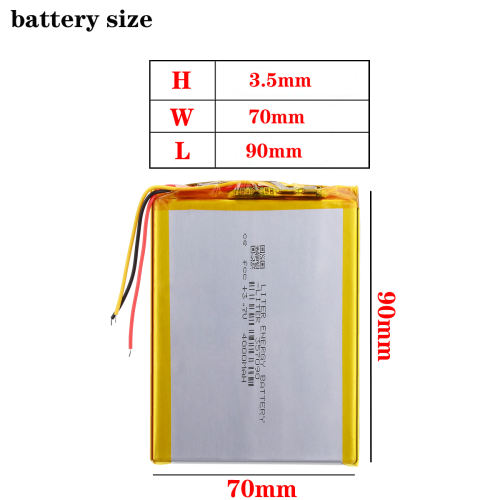 3 line 357090 3.7V 4000mah Liter energy battery Rechargeable Lithium Polymer Batteries for S18 7/8/9 inch Tablet PC