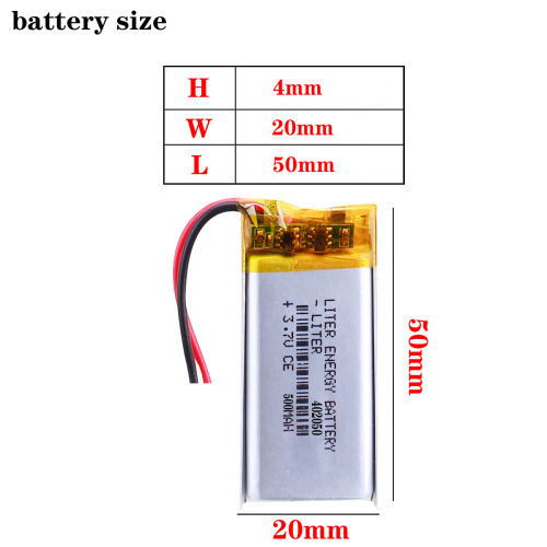 402050 3.7v 500mah Liter energy battery Lithium Polymer Battery With Board For Mp4 Gsp Digital Products