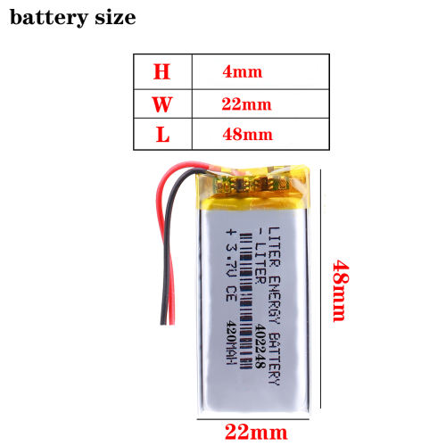 3.7V 420MAH 402248 Liter energy battery Lithium Polymer Rechargeable Battery For Mp3 headphone PAD DVD bluetooth camera