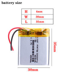 403035 450mAh 3.7V Liter energy battery Replacement Li-ion Lithium Polymer Battery for MP3 MP4 GPS MP5 Toys Smart Watch