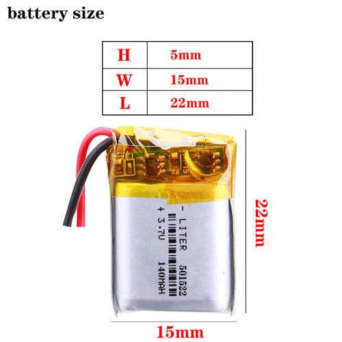 3.7V 140mAH 501522 Liter energy battery polymer lithium ion / Li-ion battery for smart watch,BLUE TOOTH,GPS speaker