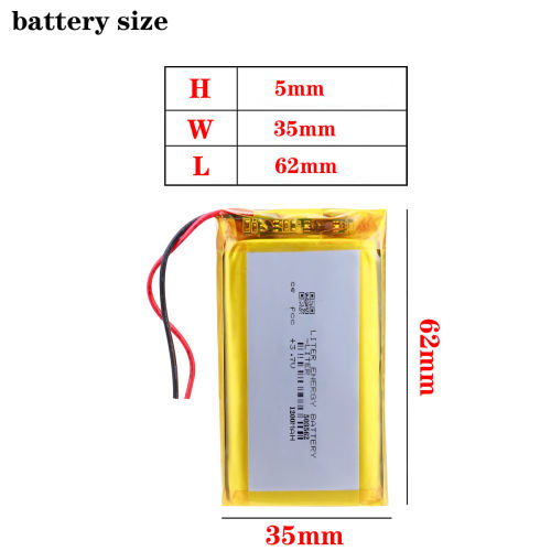 3.7V 503562 1200mah Liter energy battery Lithium Ion Polymer Battery For LED Flashlight Remote Controller