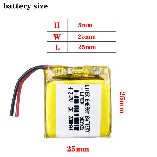 3.7v 300mAh 502525 Liter energy battery lithium li ion polymer rechargeable battery pack for digital products