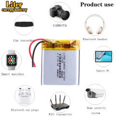 500mah 3.7 V 503035 BIHUADE smart home speakers Li-ion battery for dvd,GPS,mp3,mp4,E-book, headphone,Bluetooth speaker