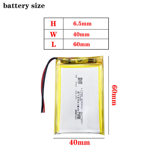 654060 3.7V 2000mAh Liter energy battery Rechargeable Lithium Polymer Battery For Mobile Power Bank DIY Tablet