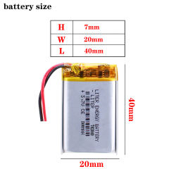 BIHUADE 3.7V 702040 500MAH polymer lithium battery Rechargeable Battery For MP3 MP4 GPS PDA