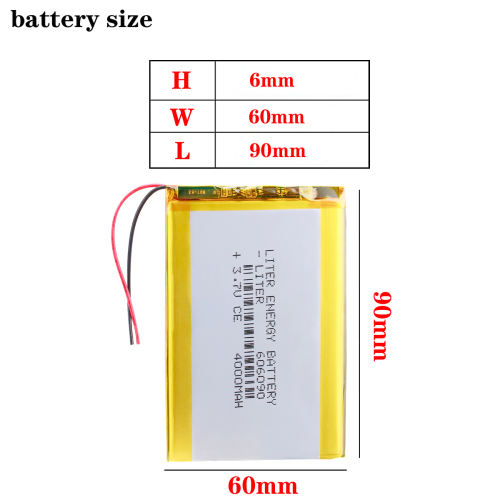 606090 3.7V 4000mah Liter energy battery (polymer lithium ion battery) Li-ion Rechargeable battery for tablet pc MP4 MP5 E-book Camera