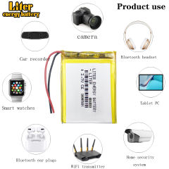 604050 3.7V 1600mAh BIHUADE polymer lithium battery navigation GPS small toys Rechargeable Li-ion Cell For DVD MP4 MP5 Camera