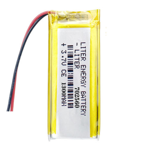 3.7V 702560 1300mah Lithium Polymer Rechargeable Battery For Tachograph Bluetooth speaker Toy LED Lamp
