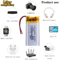 3.7V 802045 800mAh BIHUADE Polymer Lithium ion / Li-ion Battery For GPS Mp3 Mp4 Radio-controlled Electrical Device DVR CAM