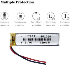 BIHUADE 3.7V 801350 520MAH polymer lithium battery Rechargeable Battery For MP3 MP4 GPS PDA