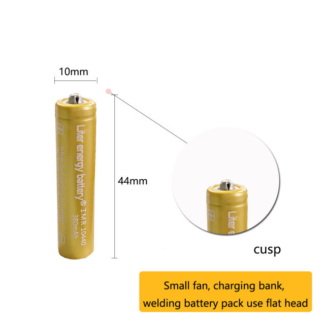 Liter Energy Battery 10440 380mah High Capacity 3.7v Rechargeable Aaa Battery