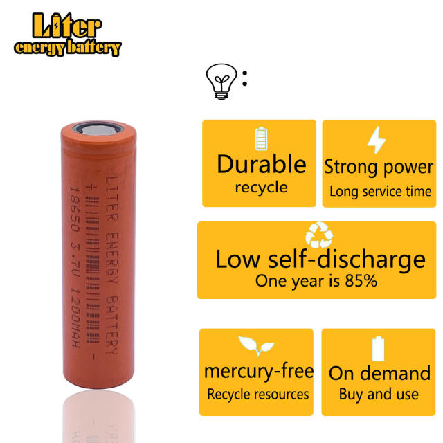 18650 Battery High Quality 1200mAh 3.7V 18650 Li-ion Batteries Rechargeable Battery for Flashlight Torch
