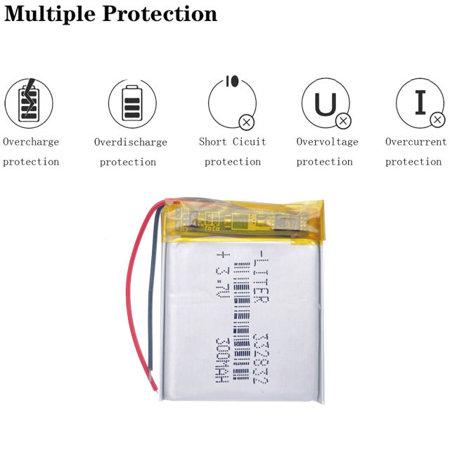 332832 3.7V 300MAH lithium polymer battery player MP4 Rechargeable batteries car DVR Supra scr574w video recorder