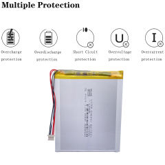 1.0MM 5pin connector 357595 4000mah 3.7V lithium polymer battery for tablet pc rechargeable battery